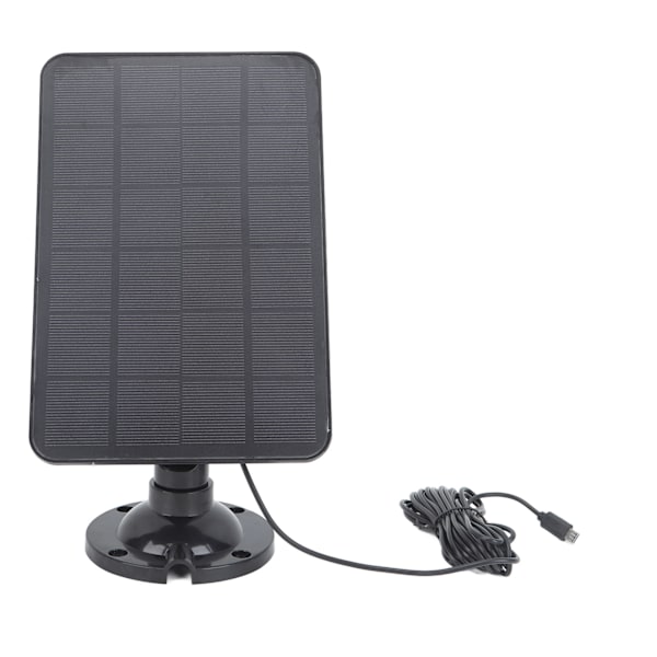 Kamera Solpanel Oplader 10W 5V Micro USB Sort Solcellepanel til Sikkerhedskamera Mobiltelefon Power Bank