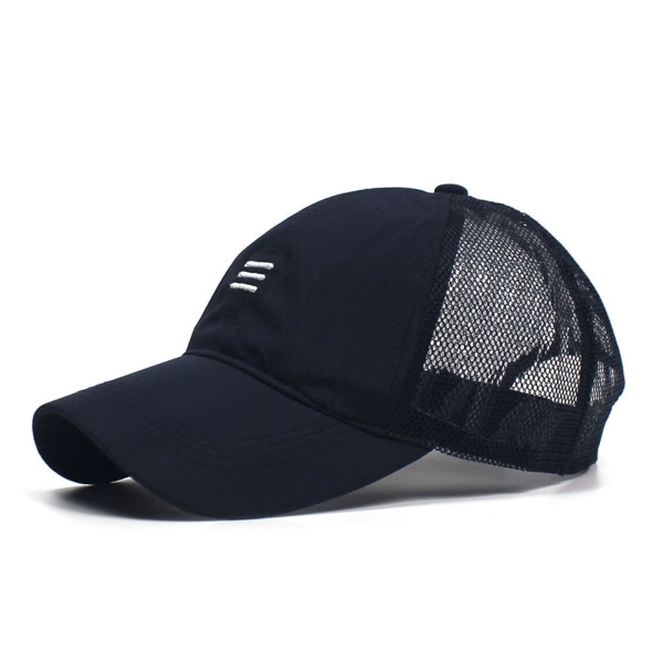 Hurtigttørkende sommer utendørs sport Baseball Mesh Caps Solskjerm mørk blå dark blue