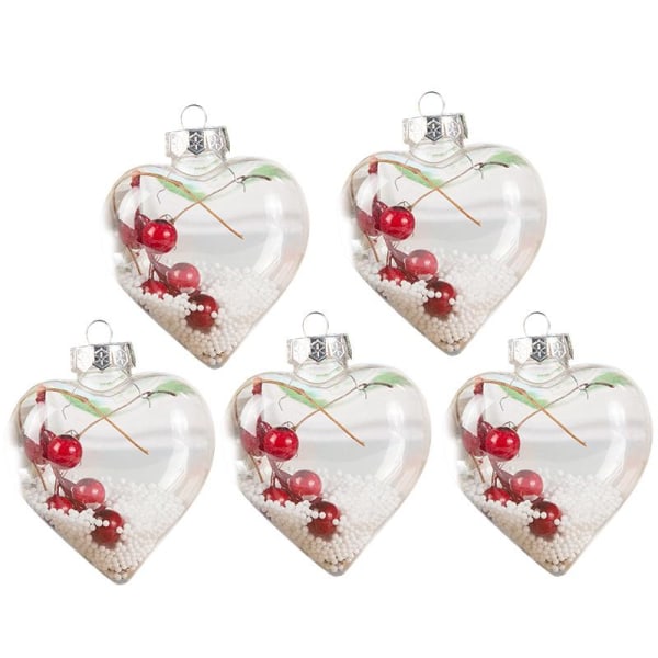 5 Styck Juldekoration Ball Transparent Bauble Hängande bollar 5pcs-B
