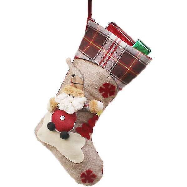 Julstrumpor, stor storlek Klassisk julstrumpa  Snowman Santa