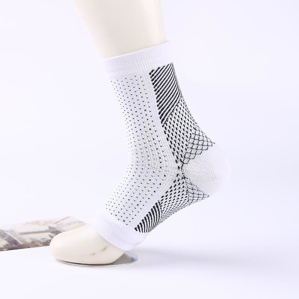 5-pak SootheSocks For Neuropati Kompresjons Ankel Kompresjons Strømper white 1pair-S M