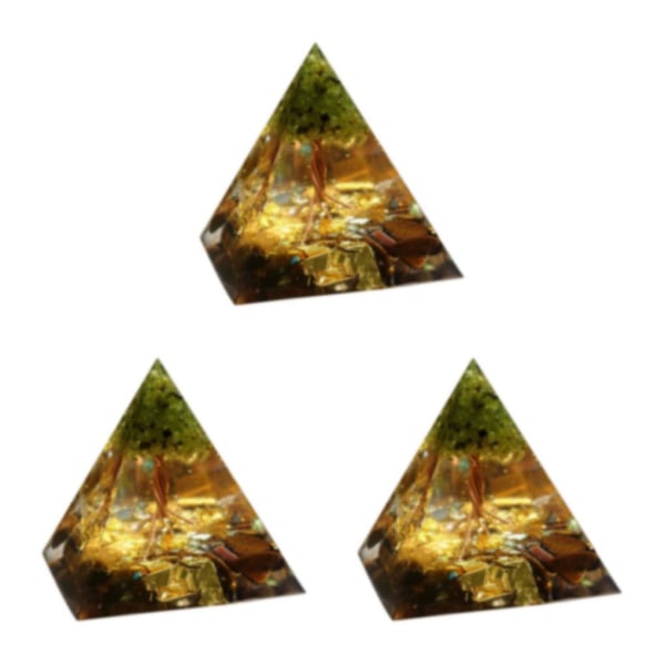 1/2/3 Orgone Pyramid Crystal Tree of Life Positiv energi 5cm 3Set