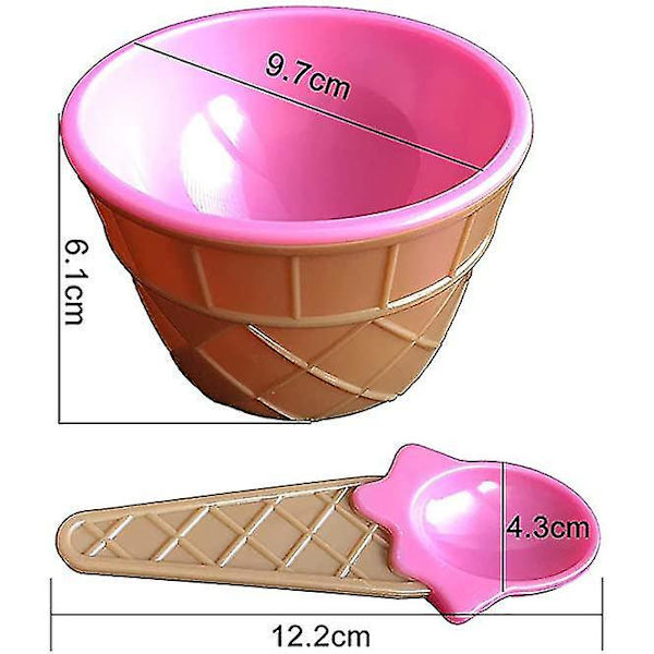 Jäätelökulhot Lusikka Uudelleenkäytettävät jälkiruokasetti Juhlatarvike