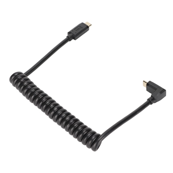 USB C Kabel USB C til USB C 14K 60hz 3A Hurtiglading 10Gbps 1.2m Helisk Fjærdesign USB C Strømkabel Hann Vinkel til Hann Rett Plugg