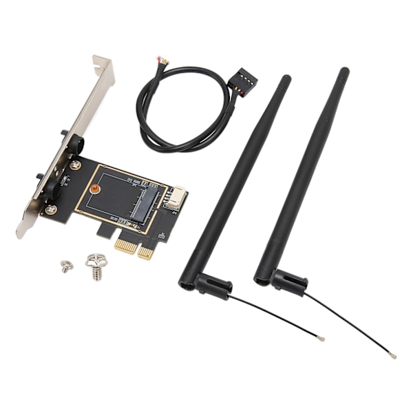 M.2 - PCIe -laajennuskortti 6dB:n kaksoisantennilla, vakaa yhteys, joustava M.2 - PCIe -sovitin tietokoneen pöytäkoneeseen