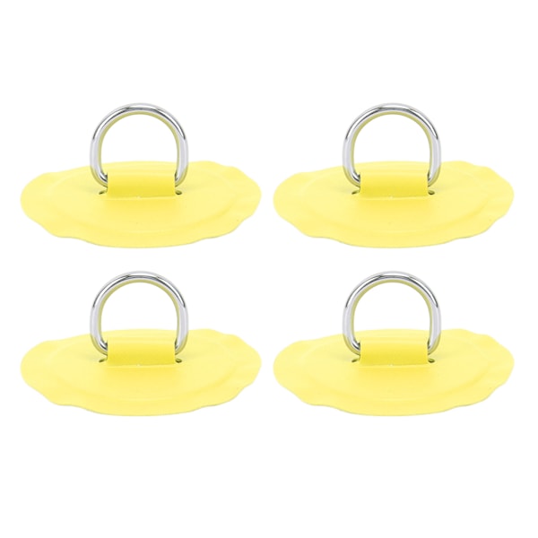 D Ring Patch Rund Letvægts D Ring PVC Patch til Oppustelig Båd Surfbræt Stand Up Paddleboard 4 stk Gul