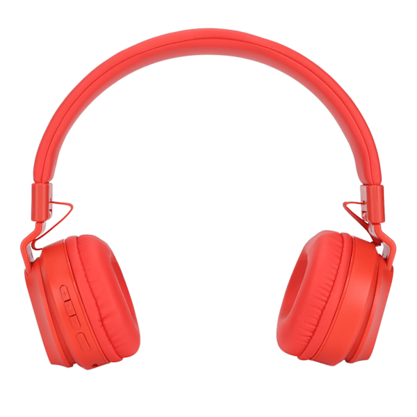 Fingertime BOBO1 Bluetooth-hörlurar för barn, stöder Line-in-uppspelningsläge, minneskortsuppspelningsläge, barnläge (Röd)
