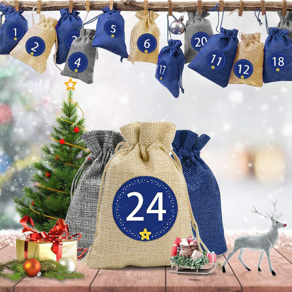 24 stk smykkeposer, 3 farver 10 * 14cm julegavepose og bl.