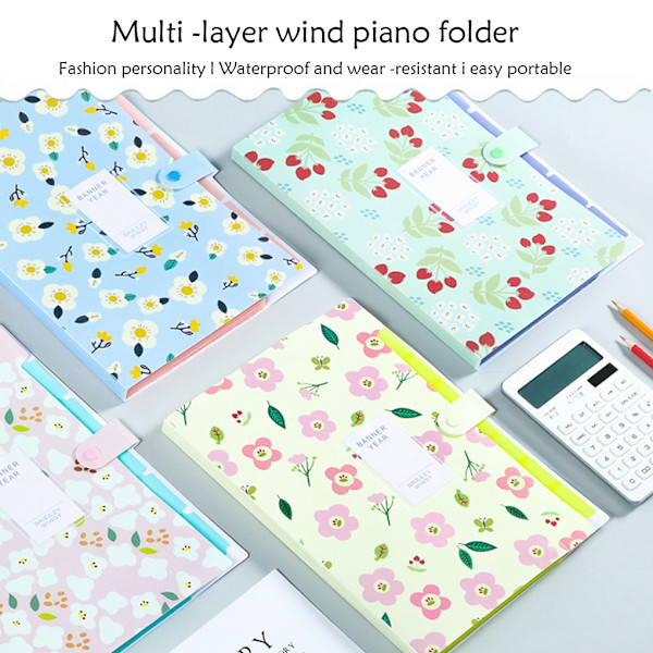 File Organizer Office Folding Document Paperficka Stor Red