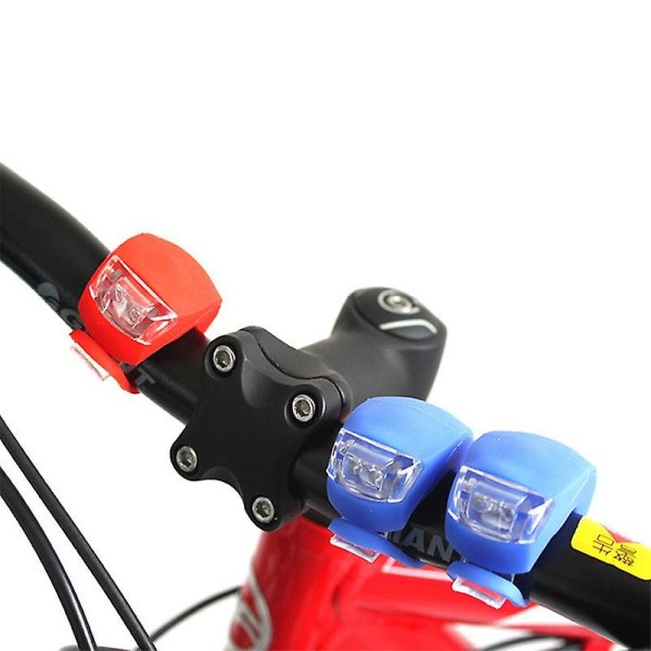 Silikon Cykellys Mtb Led Forlygte Baglygte Vandafvisende Lommelygte Cykelsikkerhed Pink white Light