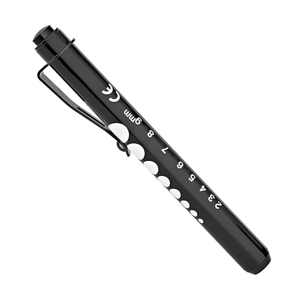 Professionell Pen Light With Pupill Gauge Led Penlight För sjuksköterskor Läkare Medicinsk Penlight Black 1pcs