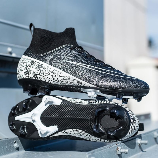 Fotbollsskor för män Halkfria fotbollsskor Klossar Gräs Fotbollssneakers 3A1126A Black 37