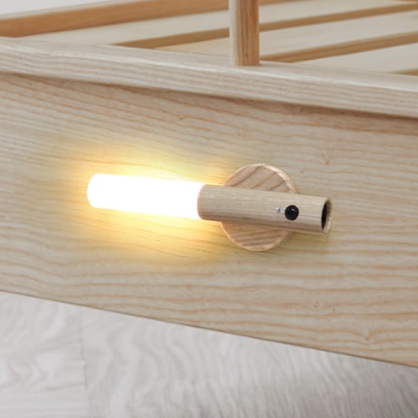 LED-akkuseinävalaisin puinen liiketunnistimella varustettu langaton valaisin Ask