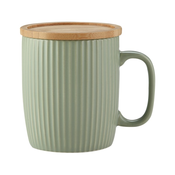 400 ml keramisk mugg med vertikala ränder är fräsch och enkel.