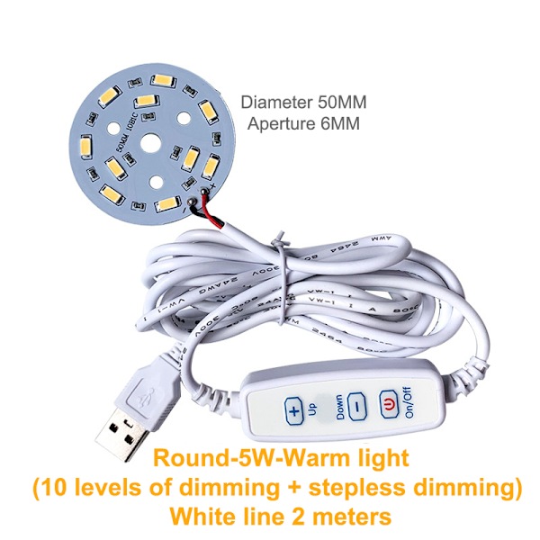 DC 5V Dæmpbar LED-chips SMD LED-lampe DIY Light Justerbar LED A10