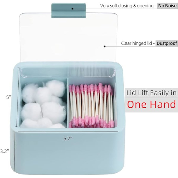Stor Qtips holder - 2 gitte separat dispenserbad med vatpinde