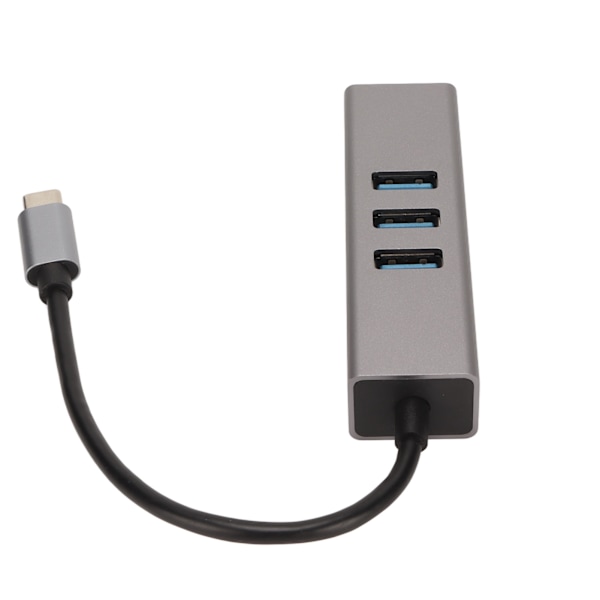 USB C Hub USB C - RJ45 -sovitin 5 Gbps Plug and Play USB -telakointiasema Windowsille, OS X:lle ja Linuxille, hopeanharmaa