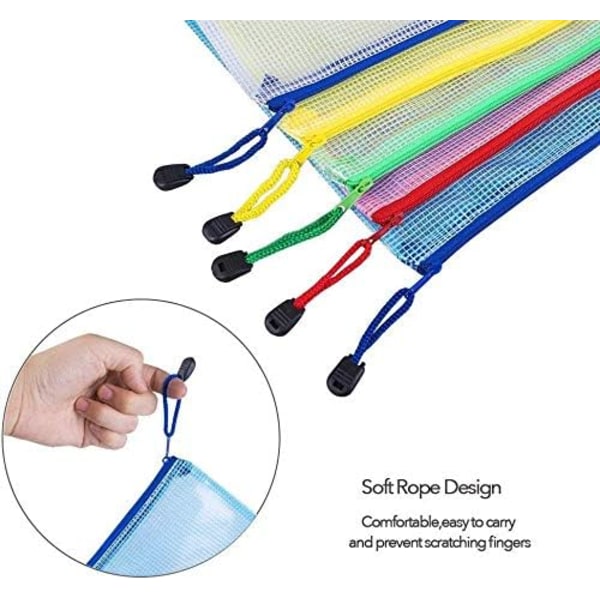 A4.5 Styck Dokumentpåse Filfickor.Pvc-dragkedjapåse Mapp