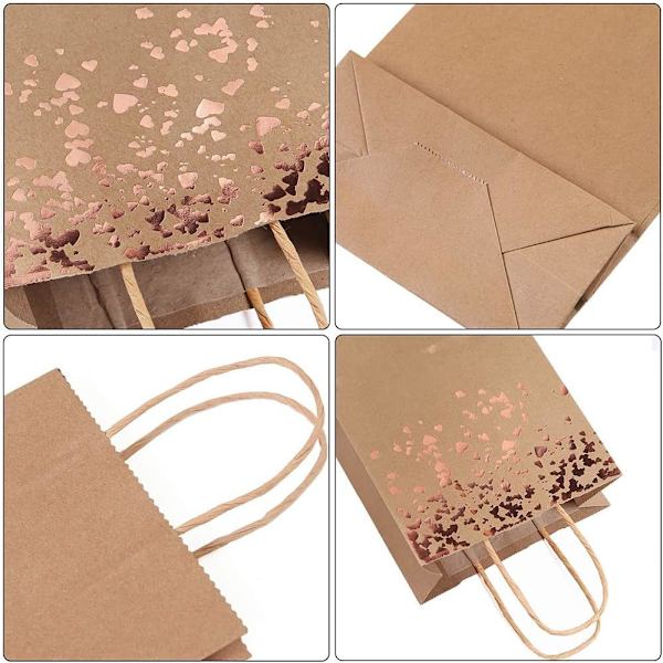 Festpåsar av papper med vacker gulddesign, kraftpapper