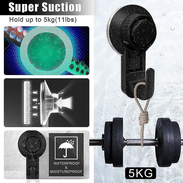 Ny 2-pack sugkoppskrok Badrumskrok, handduksvakuumväggkrok