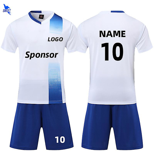 20-21 Tilpas fodbolduniformer Blanke fodboldtrøjer Futsal træningssæt sæt Voksne Mænd Kvinder Børn Sæt Sportstøj XXXXL sky blue