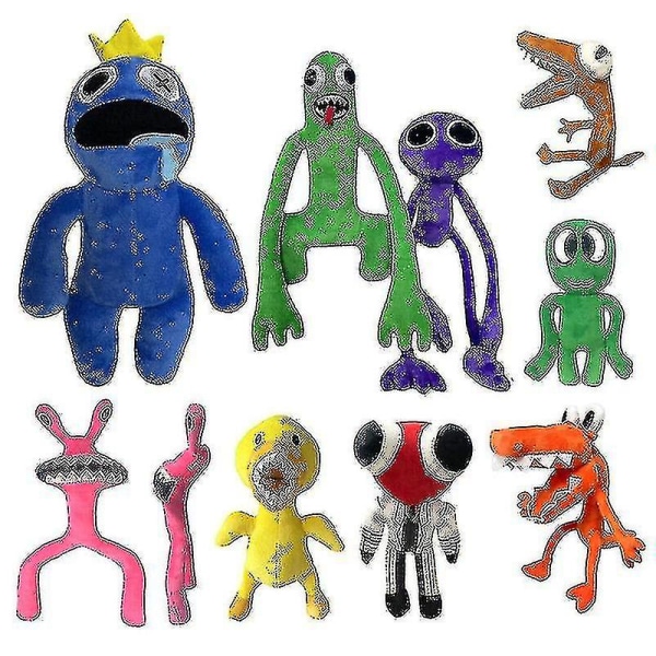 Rainbow Friends Roblox-plysj leketøy tegneserie plysjdukke fylt myk leketøy Gave-x Blue