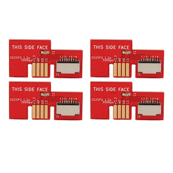 Konsoll Micro Storage Card Adapter Spillkonsoll Minnekortleser for GC SD2SP2 SDLoad SDL 4 stk Rød