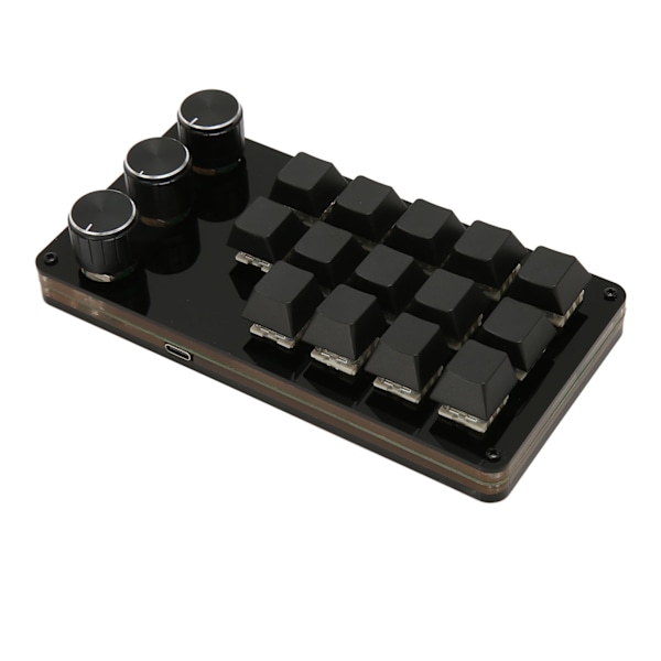 Mini Egendefinert Tastatur 14 Taster 3 Knotter Programmerbar Blå Bryter Hot Swappable Programmering Makrotastatur for Dataspill