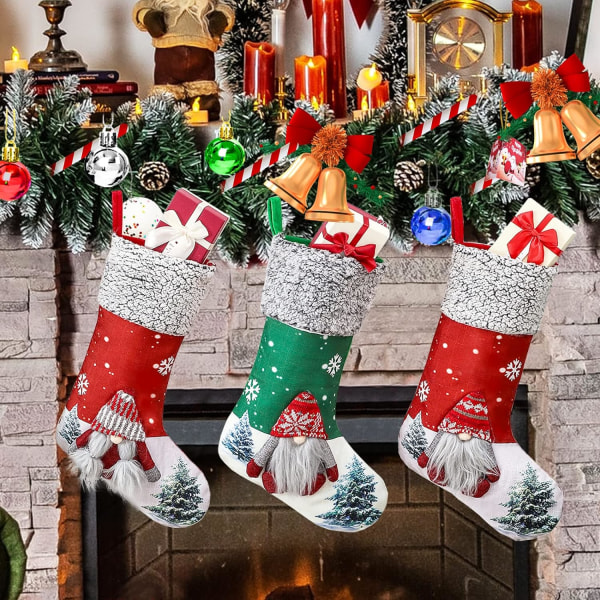 Julstrumpor 3 stycken, 18 tum (cirka 45,7 cm)