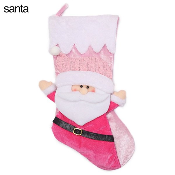 Rosa julestrømpe Julenissen Snømann JULENISSEN santa