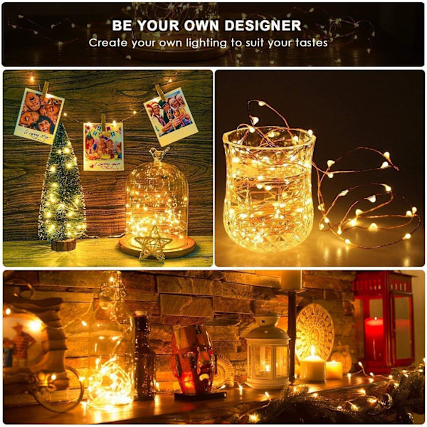 Batteridrivna Fairy Lights, [4-pack] 10m 100 lysdioder Timerfunktion