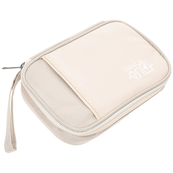 Ressladd Organizer Elektroniktillbehör Väska för kabelsladdar Laddare Telefon HörlurBeige19X3.5X Beige Beige 19X3.5X12CM