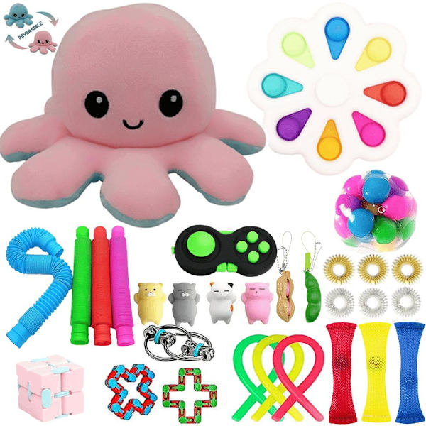Adventskalender 2023 - 30 Pack Fidget Pop it Toys för Vuxna & Ba multicolor