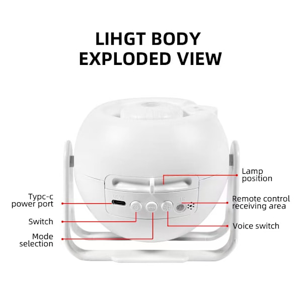 Stjerneprojektor LED - Galaxy Star Projector