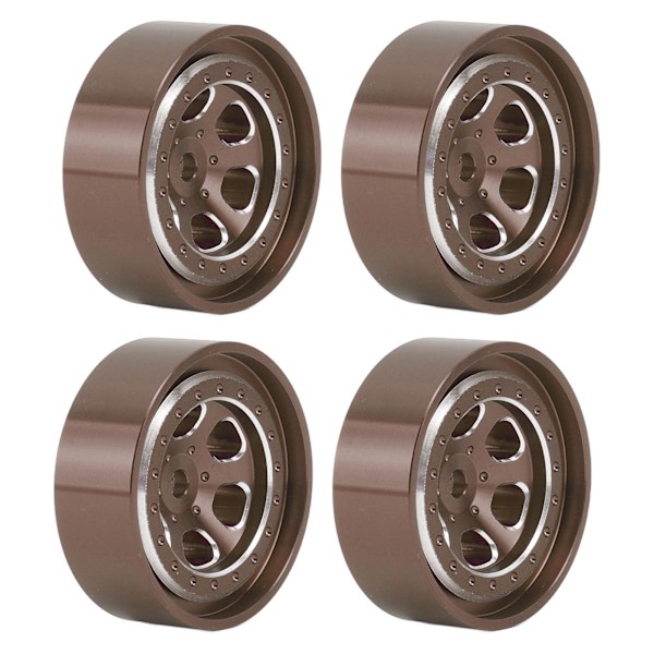 4st 1,3 tums hjulfälgar Aluminiumlegering 6 Håls Hjulfälgsnav för Traxxas TRX4M 1/18 RC Crawler Brons