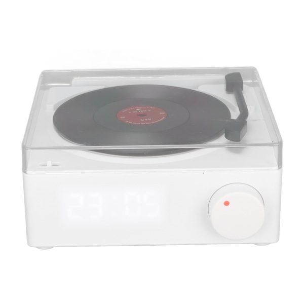 X11 Bluetooth-herätyskellokaiutin, 360 asteen stereoääni, retro, pyörivä vinyylilevy, herätyskellokaiutin DC 5V1A valkoinen