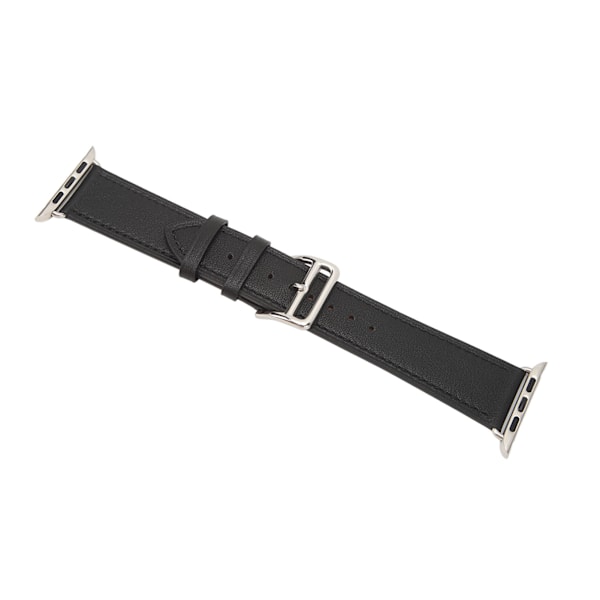 Smart Watch Band Urrem Læder Smart Watch Tilbehør til IOS Watch Series SE 8 7 6 5 4 3 2 1 42mm 44mm 45mm Sort