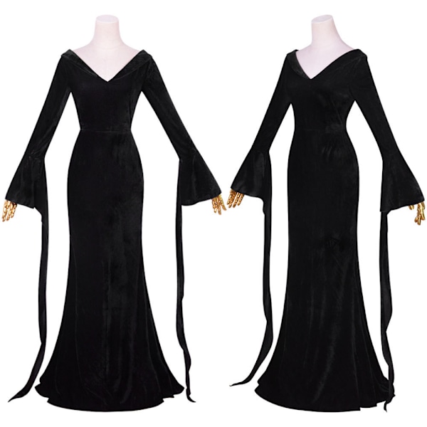 Morticia-asu, mekko naisille, Halloween-asut, Cosplay 2XL