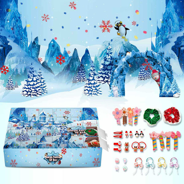 24-Grids Christmas Advents Surprises Box Intressant Snygg Hårklämma Surprise Case För Festival Välkomme no norms