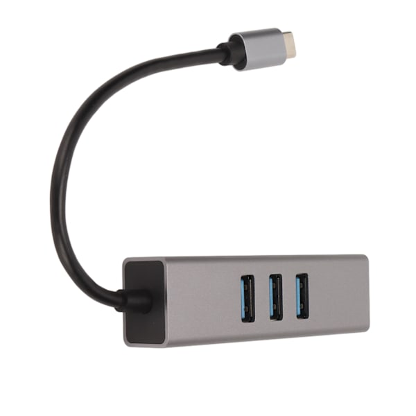 USB C Hub USB C - RJ45 -sovitin 5 Gbps Plug and Play USB -telakointiasema Windowsille, OS X:lle ja Linuxille, hopeanharmaa