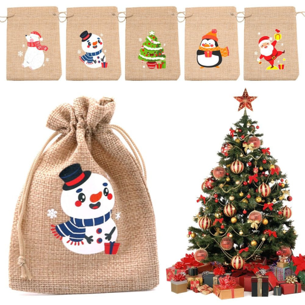Linenpose Jute Gaveposer 10X14CMPENGUIN PINGVIN 10x14cm 10x14cmpenguin