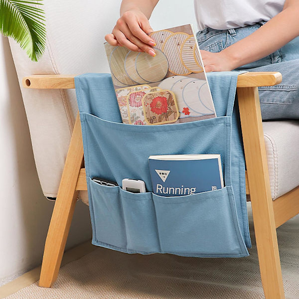 Soffa Organizer Handy ficka Skrynkbeständig Canvas Armstöd Fjärrkontrollhållare för soffa