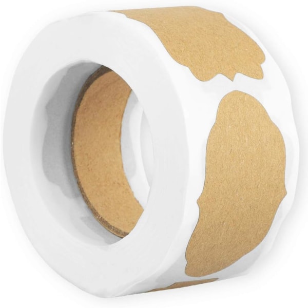 2 rullar Kraft Label Stickers, Självhäftande tomma Stickers