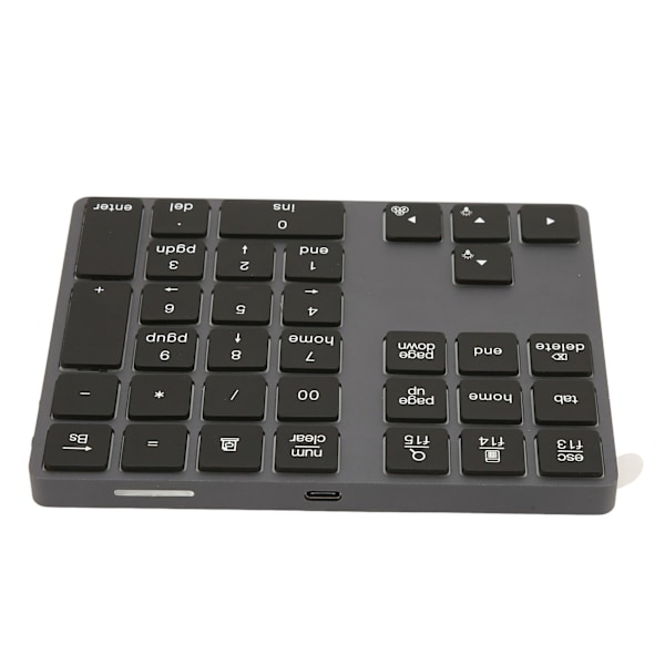 Langaton numeronäppäimistö Mini Ultra Ohut Alumiiniseos 7 Värin Taustavalaistu 34 Näppäimen Numeronäppäimistö Windowsille ja OS:lle