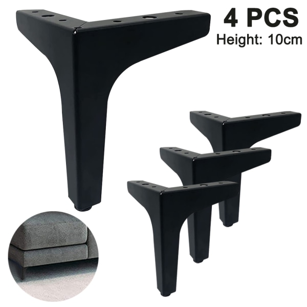 4Pack metallihuonekalujen sohvan jalat, moderni tyyli tee-se-itse-huonekalujalat