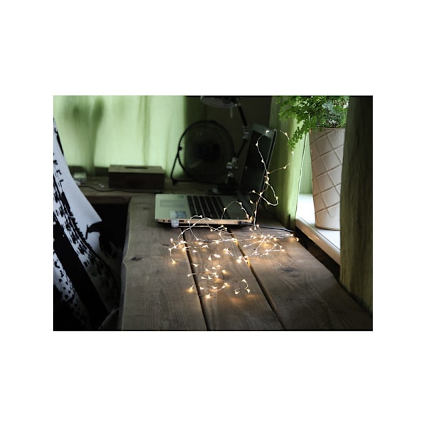 100-LED Ljusslinga EXTRA DEW DROP Timer och USB-drift
