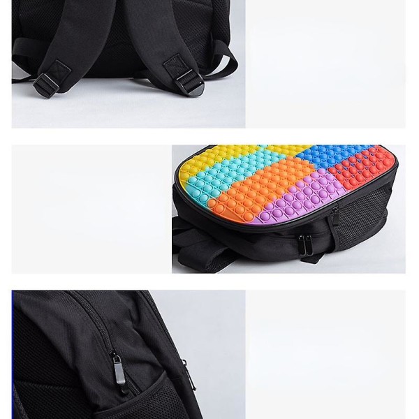 Real Rainbow Pop It Ryggsäck Fidget Toys Färg Push Bubble Boy Girl Dekompression Skolväska Bokväskor Color  D