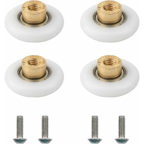 4 stk Kobber brusedørruller Skydebrusedørruller til badeværelsesudskiftningsdele (diameter 19mm), ladacèe
