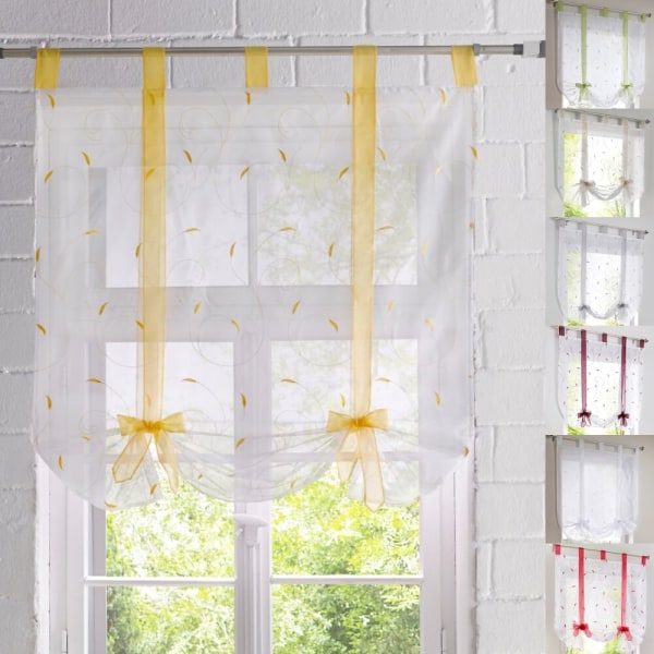 Romerska valanser Ljusfiltrerande tyllgardiner Tab Top Draperier Grå W:47"x L:55"