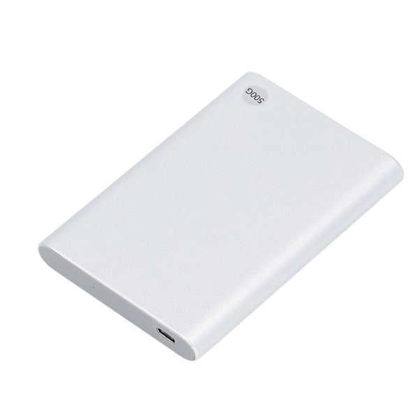 2,5-tums HDD Externt Hölje Typ C USB3.1 Upp till 10 Gbps Ultratunn Portabel Extern Hårddisk Mobil Hårddisk för PC Laptop Silver 500GB